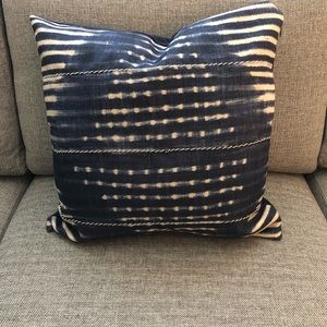 Blue Printed Throw Pillow Cover